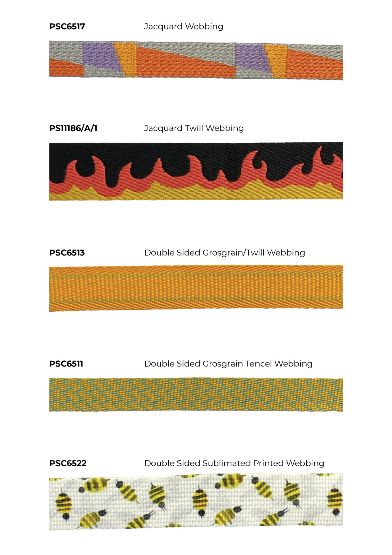 Check out our Products page for more information on our Webbing trims